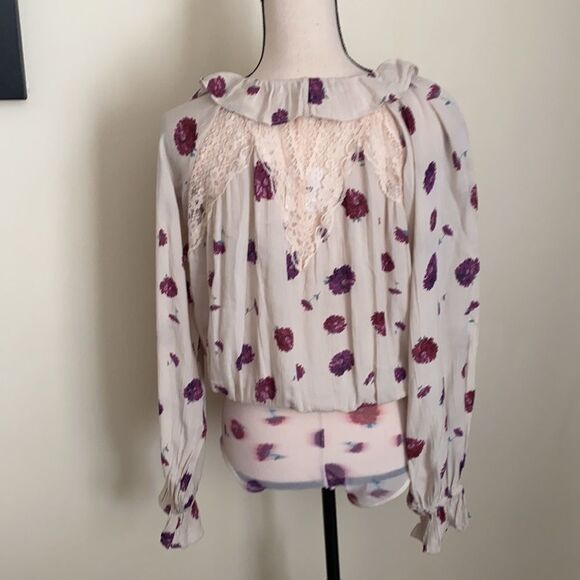 NWT Free People Poppy Floral V-neck Bodysuit Sz XS - Picture 8 of 12